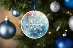 Snowflake Christmas Ornament Sublimation PNG Product Image 1
