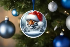 3D Winter Scene Tiger Sublimation PNG Product Image 1