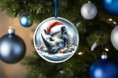 3D Winter Scene Rhino Sublimation PNG Product Image 1