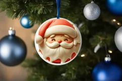 Christmas Santa Ornament Sublimation PNG Product Image 4