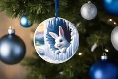 Icy Wall Rabbit Digital Painting Sublimation PNG Product Image 4