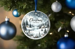 Christmas Twinkle Winter Scene Round Christmas Ornament Product Image 1
