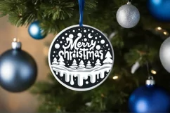 Merry Christmas 3D Melting Winter Vector PNG Product Image 1