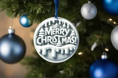 Merry Christmas 3D Melting Winter Vector PNG Product Image 4