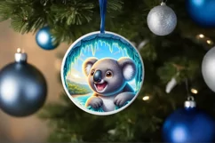 Digital Painting Round with Koala Smiling Out of Melting Ice Product Image 4