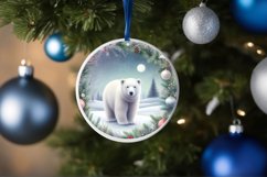 Polar Bear Christmas Ornament Sublimation PNG Product Image 1