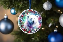 Polar Bear Christmas Ornament Sublimation PNG Product Image 1