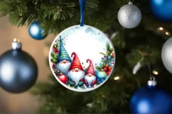 Winter Gnomes Christmas Ornament Sublimation PNG Product Image 1