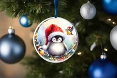 Colorful Penguin Ornament Sublimation PNG Product Image 1