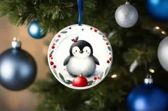 Penguin Christmas Ornament Sublimation PNG Product Image 4