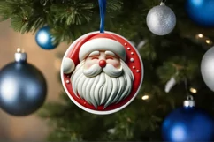 3D Santa Winter Ornament Sublimation PNG Product Image 4