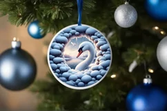 Digital Painting Round with Snow Wall and Swan Smiling JPEG Product Image 4