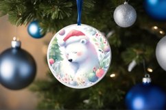Colorful Polar Bear Christmas Ornament Sublimation PNG Product Image 4