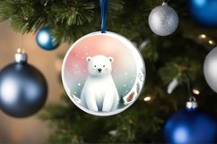 Polar Bear Christmas Ornament Sublimation PNG Product Image 1
