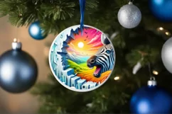 Digital Painting Round with Zebra Smiling Out of Melting Ice Product Image 4