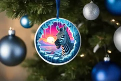 Digital Painting Round with Zebra Smiling Out of Melting Ice Product Image 4