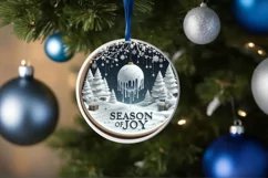 Season of Joy Christmas Round Ornament Product Image 1