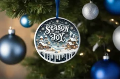 Season of Joy Christmas Round Ornament Product Image 4