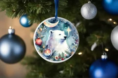 Winter Scene Digital Painting Round Ornament Sublimation Product Image 4