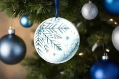 Snowflake Winter Scene Ornament Sublimation PNG Product Image 4