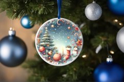 Holiday Glow Round Christmas Ornament Sublimation PNG Product Image 1