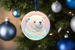 Polar Bear 3D Round Ornament Sublimation PNG Product Image 4