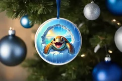 Digital Painting Round with Turtle Smiling Out of Melting Product Image 4