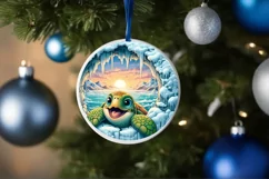 Digital Painting Round with Turtle Smiling Out of Melting Product Image 4