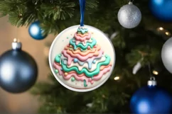 3D -like Christmas Tree with Melting Edges PNG File Product Image 4