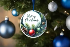 Holiday Glow Watercolor Round Christmas Image PNG Product Image 4