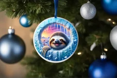Digital Painting Round with Sloth Smiling Out of Melting Ice Product Image 4