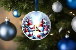 Winter Gnomes Christmas Ornament Sublimation PNG Product Image 4