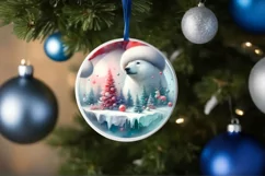3D Winter Scene Polar Bear Sublimation PNG Product Image 4