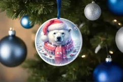 Melting Winter Scene Polar Bear Portrait Sublimation PNG Product Image 4