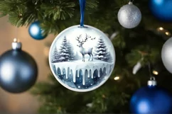 Melting Winter Scene with Reindeer Sublimation PNG Product Image 4