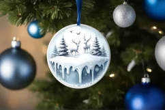 Melting Winter Scene with Reindeer Sublimation PNG Product Image 1