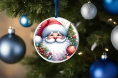 Santa Colorful Ornament Sublimation PNG Product Image 4