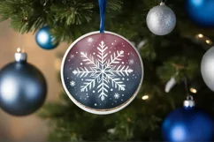 Snow Flake Christmas Ornament Sublimation PNG Product Image 1