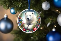 Polar Bear Round Ornament Sublimation PNG Product Image 1