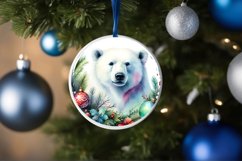 Polar Bear Round Ornament Sublimation PNG Product Image 1