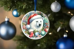 Polar Bear Round Ornament Sublimation PNG Product Image 4