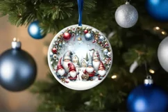 Winter Gnomes Christmas Ornament Sublimation PNG Product Image 4