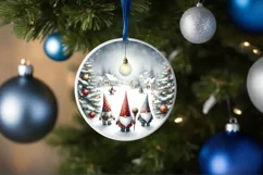 Winter Gnomes Round Ornament PNG Product Image 4