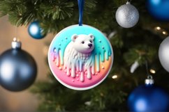 Polar Bear Christmas Ornament Sublimation PNG Product Image 1