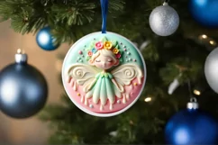 Christmas Fairy Ornament Sublimation PNG Product Image 1