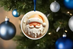 Santa Christmas Ornament Sublimation PNG Product Image 4