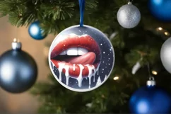 Melting Winter Scene Sexy Lips Sublimation PNG Product Image 1