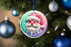 Santa Christmas Ornament Sublimation PNG Product Image 4