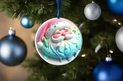 3D Santa Winter Ornament Sublimation PNG Product Image 1