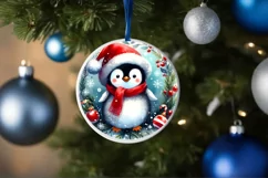Very Colorful Penguin Ornament Sublimation PNG Product Image 1